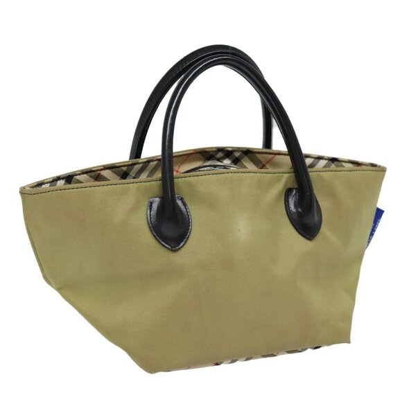 BURBERRY Nova Check Blue Label Hand Bag Nylon Beige Auth bs16350 - Picture 1 of 16